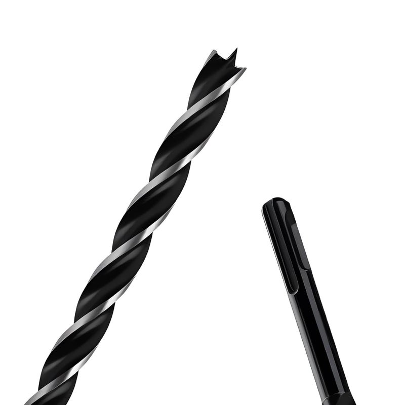 WOBLLMX 9/16" x 12" Auger Drill Bit with SDS Plus Shank for Wood,Tri Flute Ship Auger Long Drill Bit for Soft and Hard Wood,Tree Stump,Plastic,Drywall and Composite Materials - Image 1